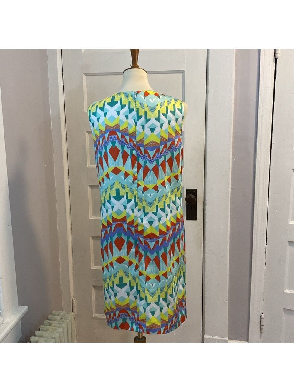 M by Missoni Geometric Print Abstract Sleeveless Shift Dress, Size 8 - Picture 6 of 14